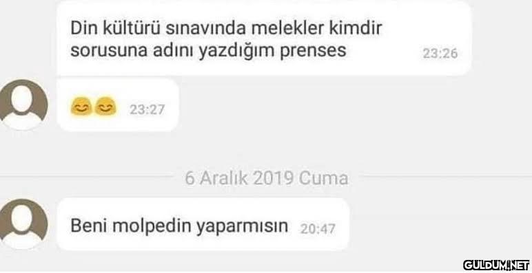 a Din Kültürü sınavında...