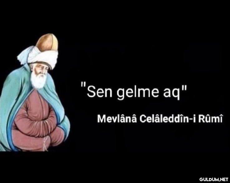 "Sen gelme aq" Mevlânâ...