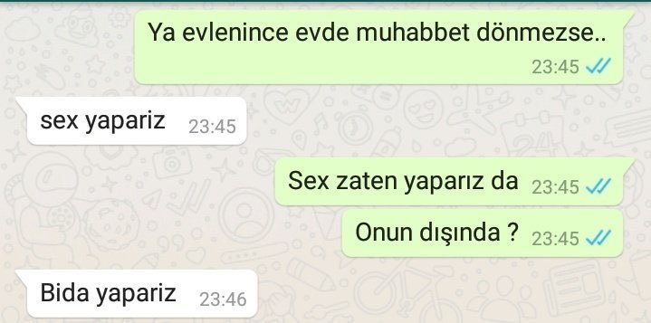 Ya evlenince evde muhabbet...