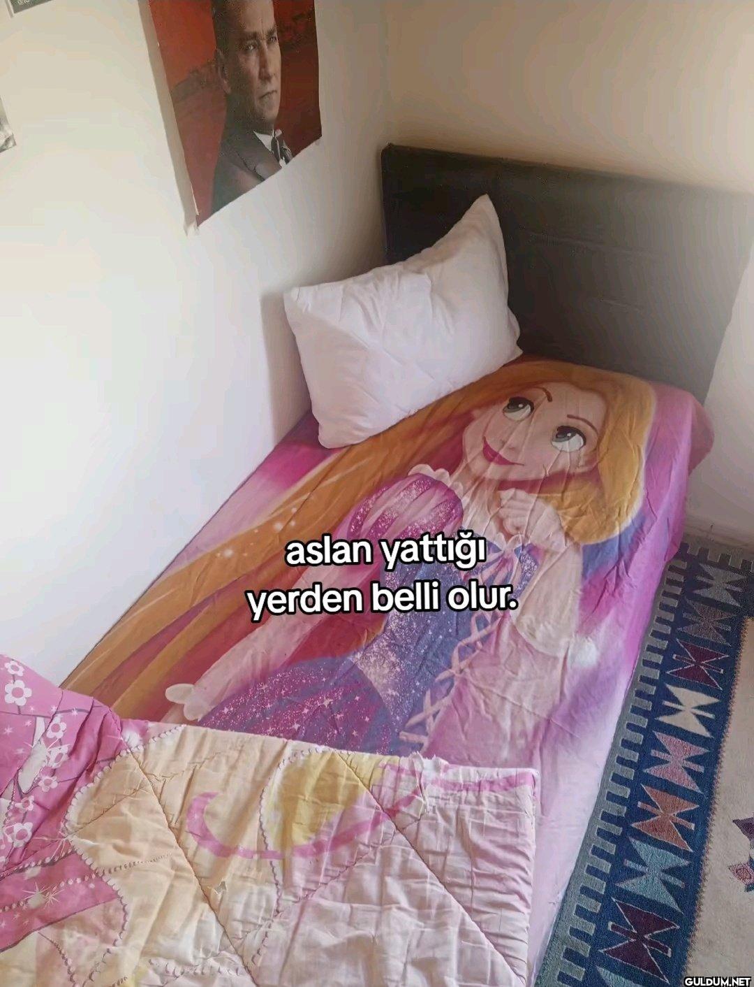 aslan yattığı yerden belli olur.