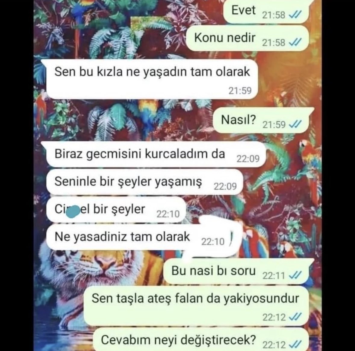 “dimi öyle oldu” dediği...