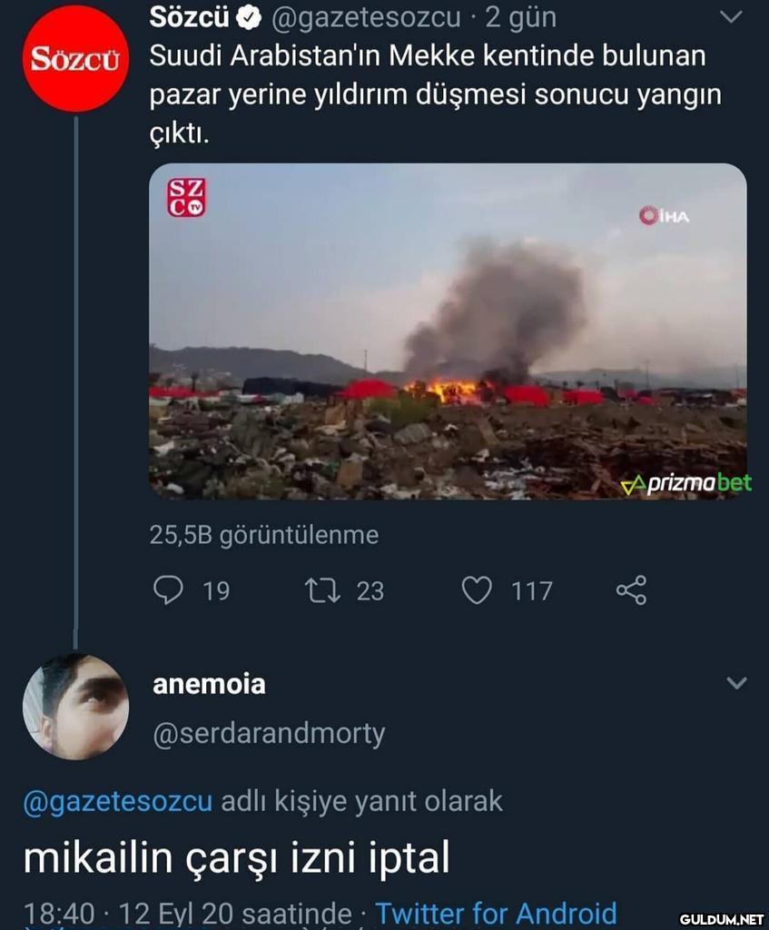 Sözcü @gazetesozcu. 2 gün...