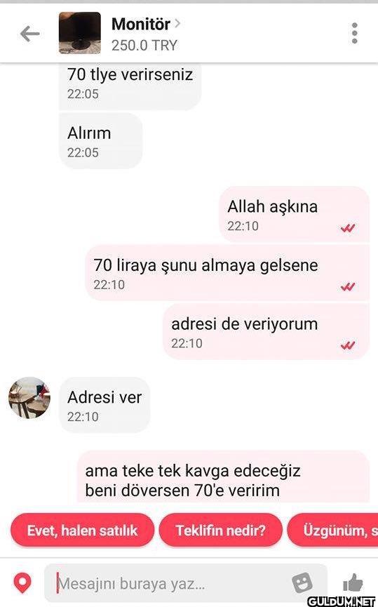 Monitör > 250.0 TRY 70...