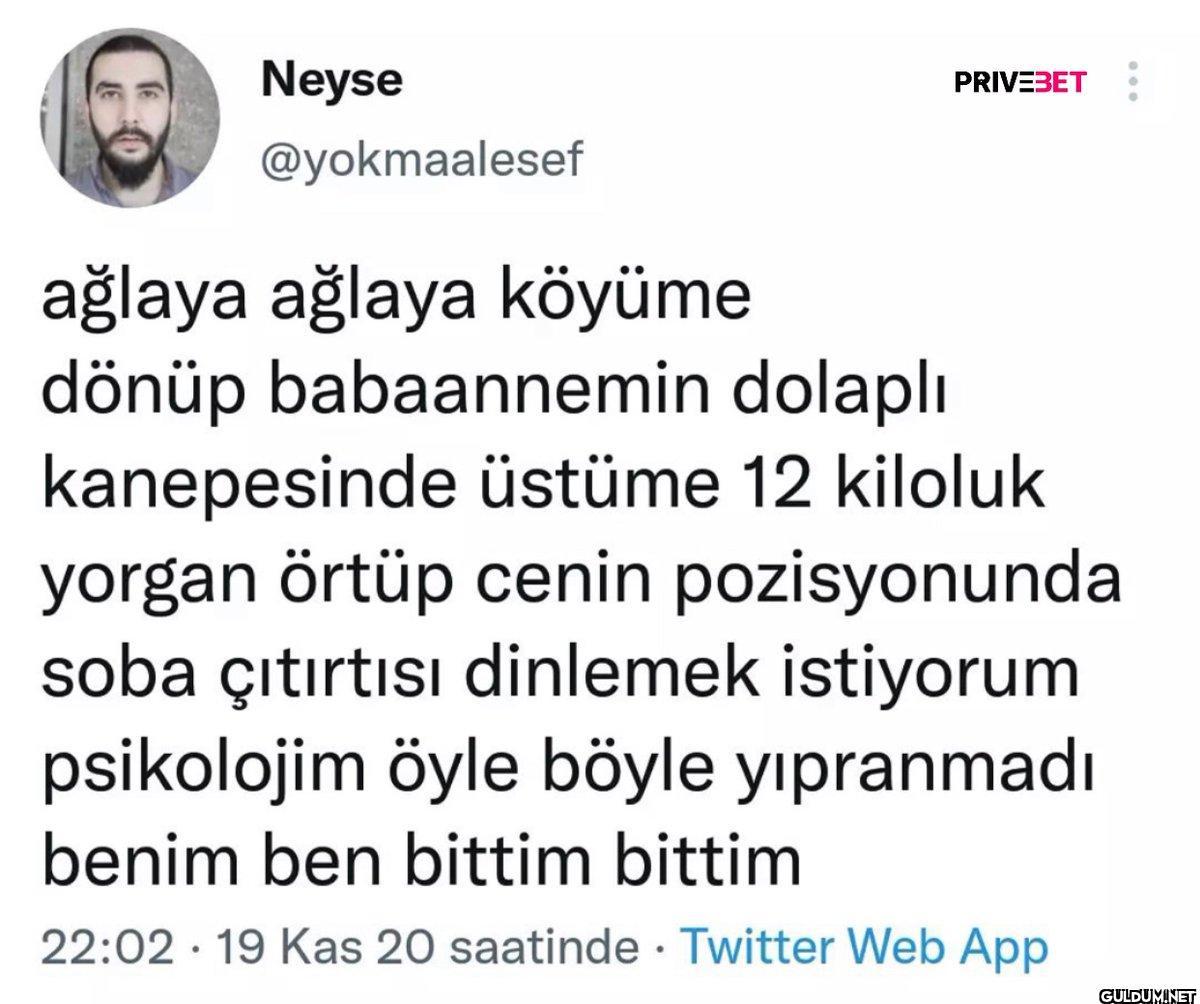 Neyse @yokmaalesef ağlaya...