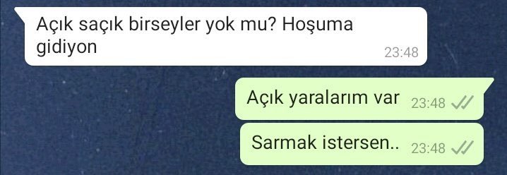 Açık saçık birseyler yok...