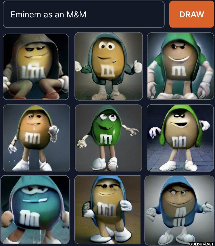 Eminem as an M&M 31= DRAW...