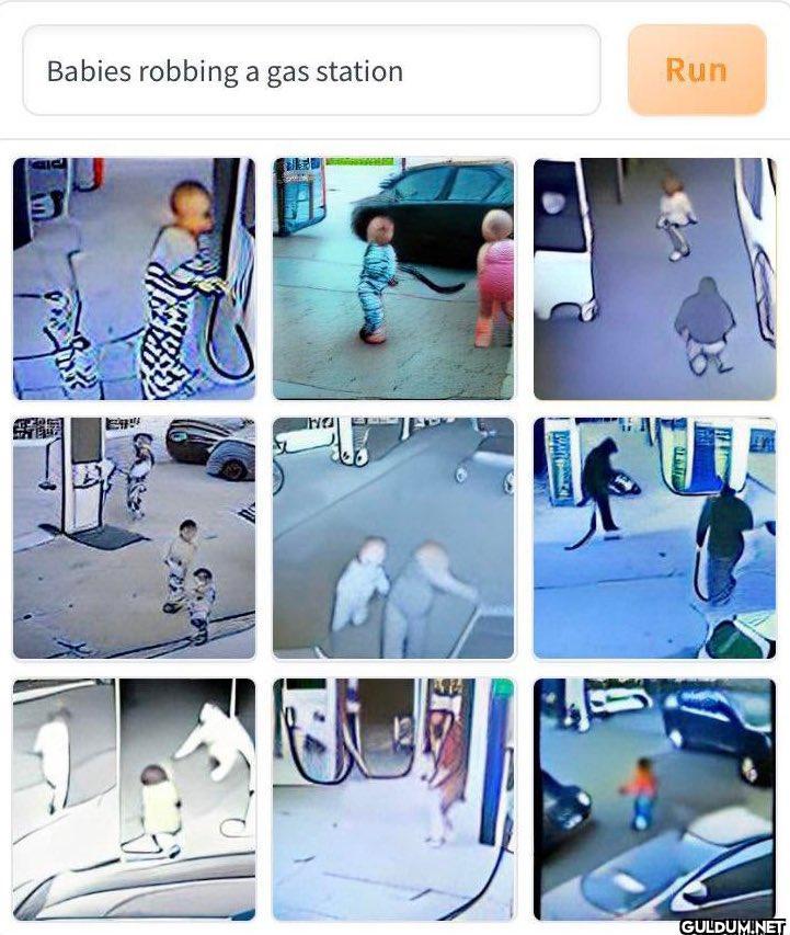 Babies robbing a gas...