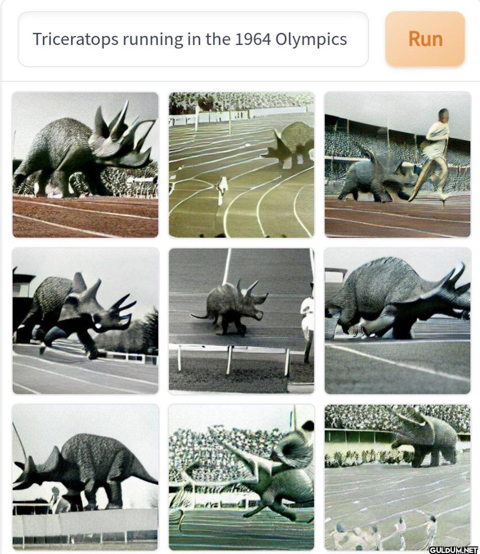 Triceratops running in the...