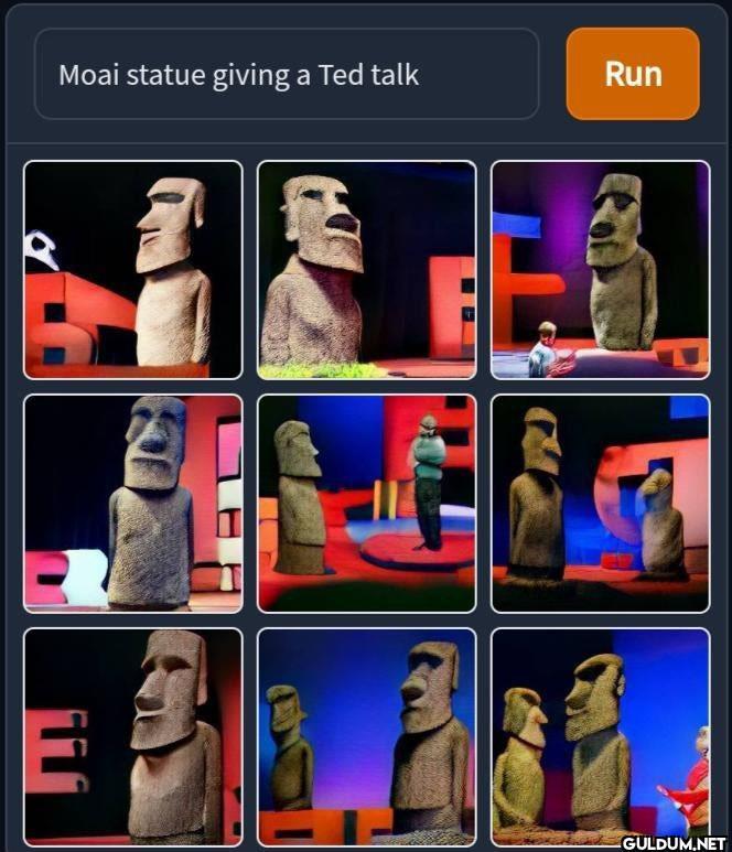 Moai statue giving a Ted...
