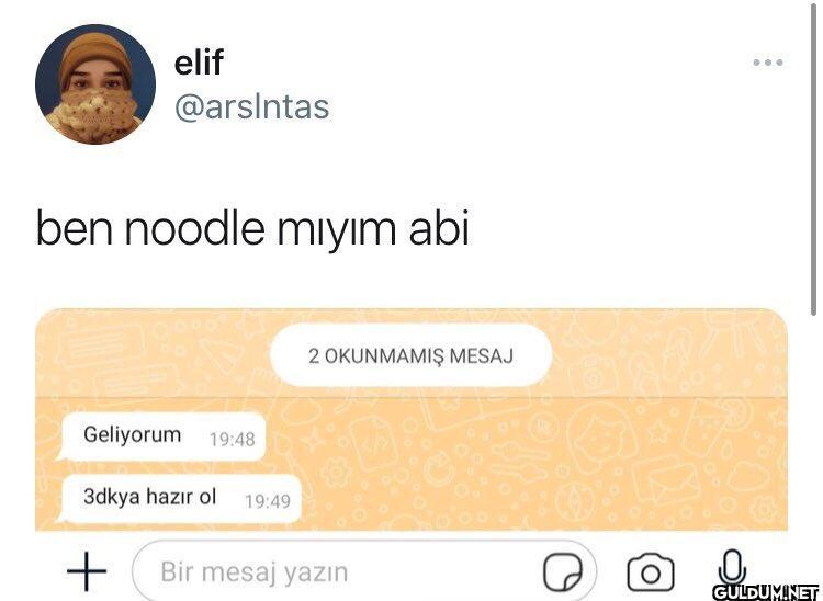 elif @arsintas ben noodle...