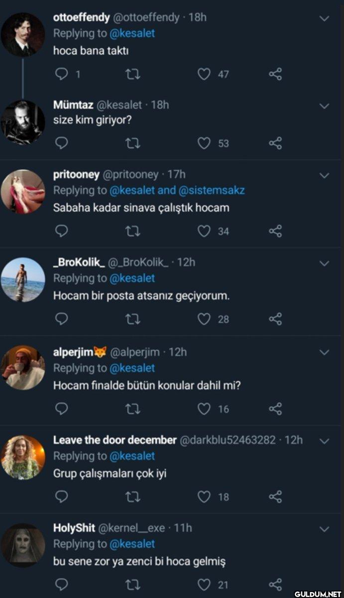 Mümtaz @kesalet "hocam...