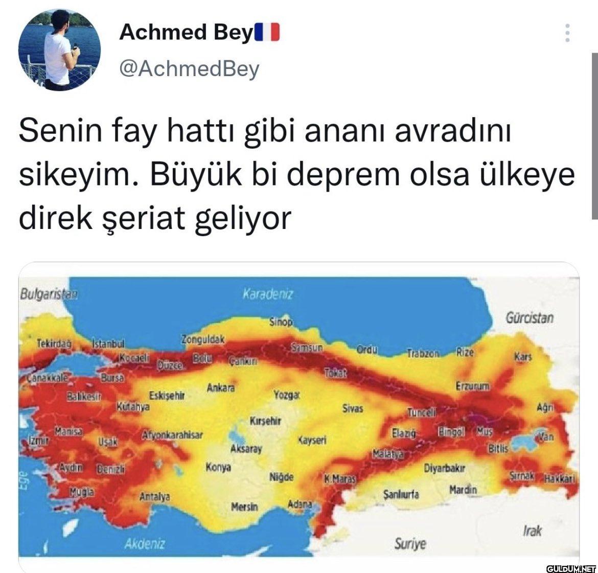 Senin fay hattı gibi ananı...