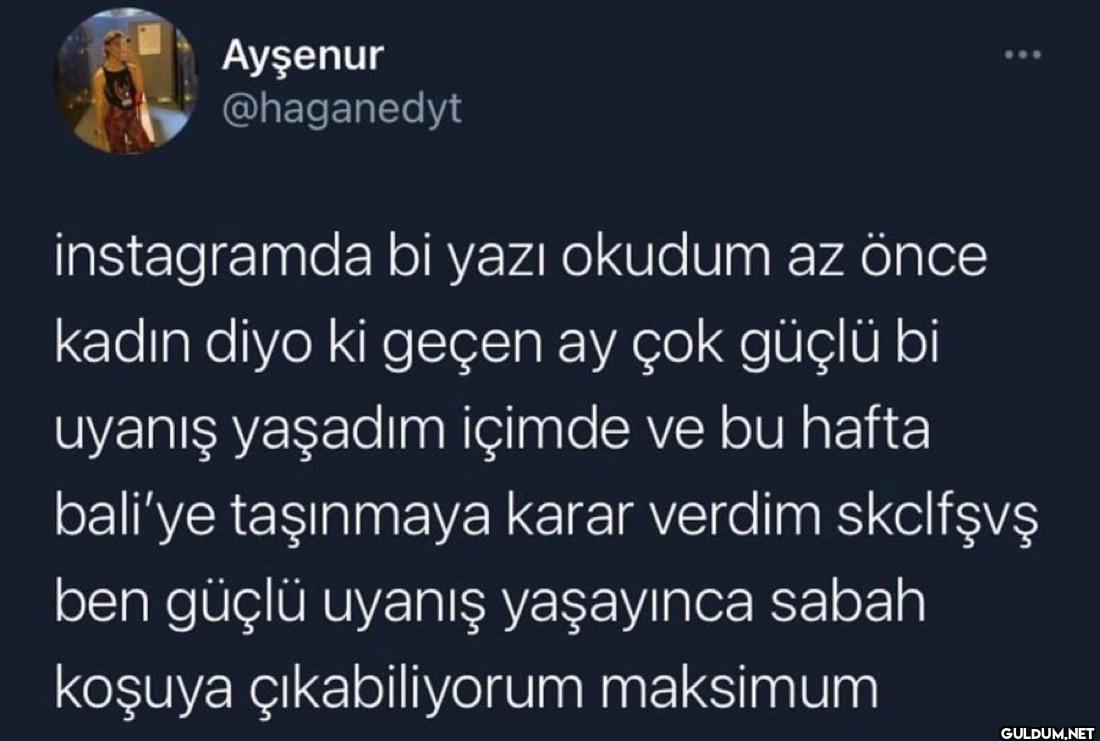 instagramda bi yazı okudum...