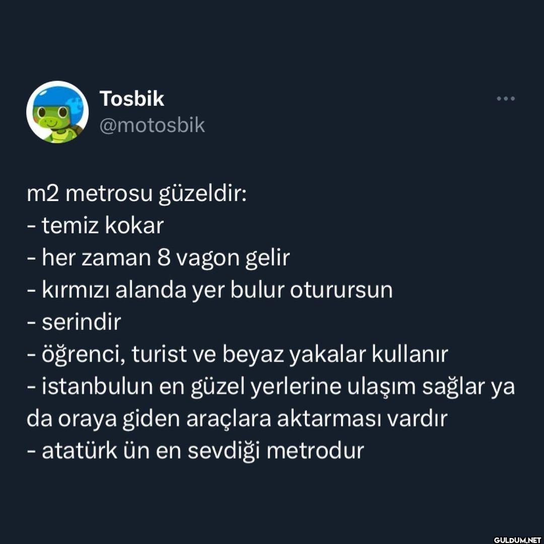 m2 metrosundan herkese...
