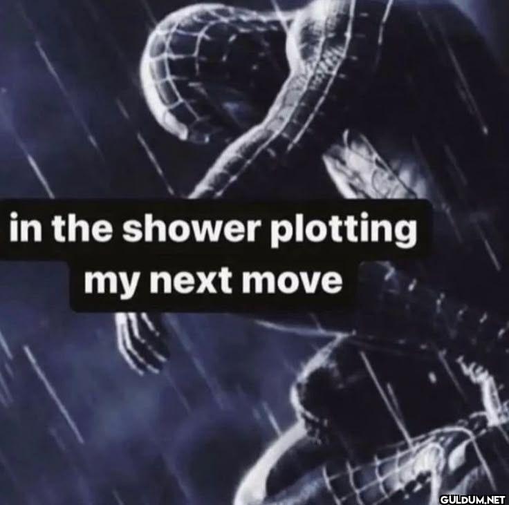 in the shower plotting my next move