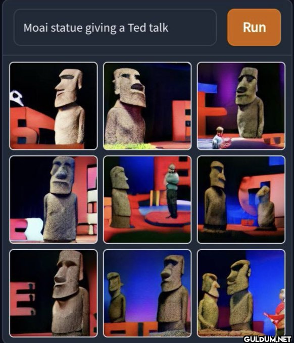 Moai statue giving a Ted...
