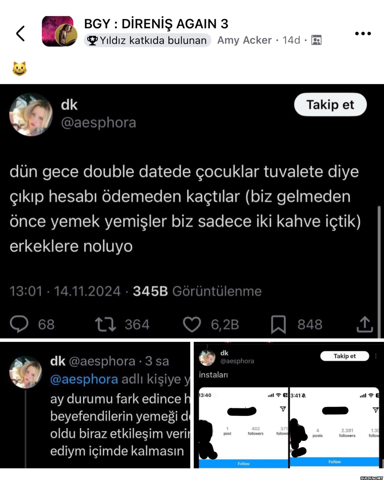 3 sa @aesphora adlı kişiye...