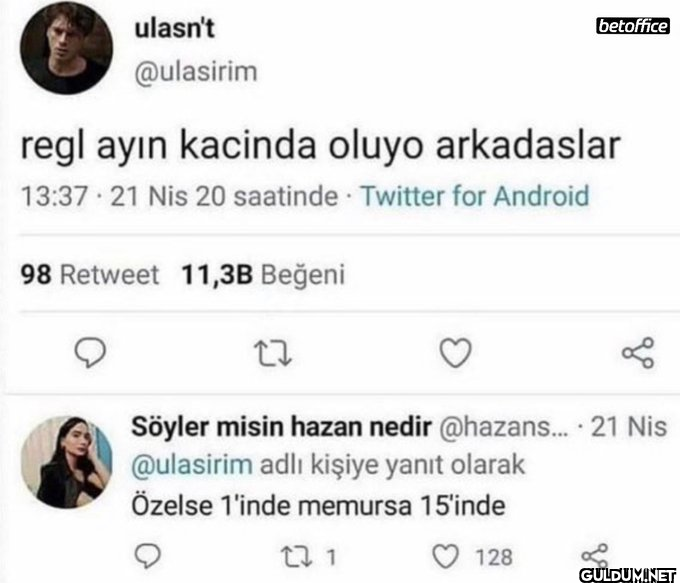 ulasn't @ulasirim regl...