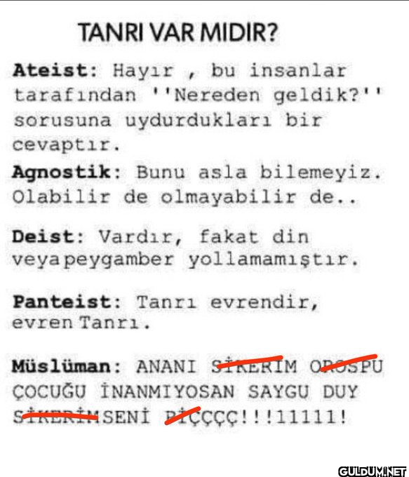 TANRI VAR MIDIR? Ateist:...