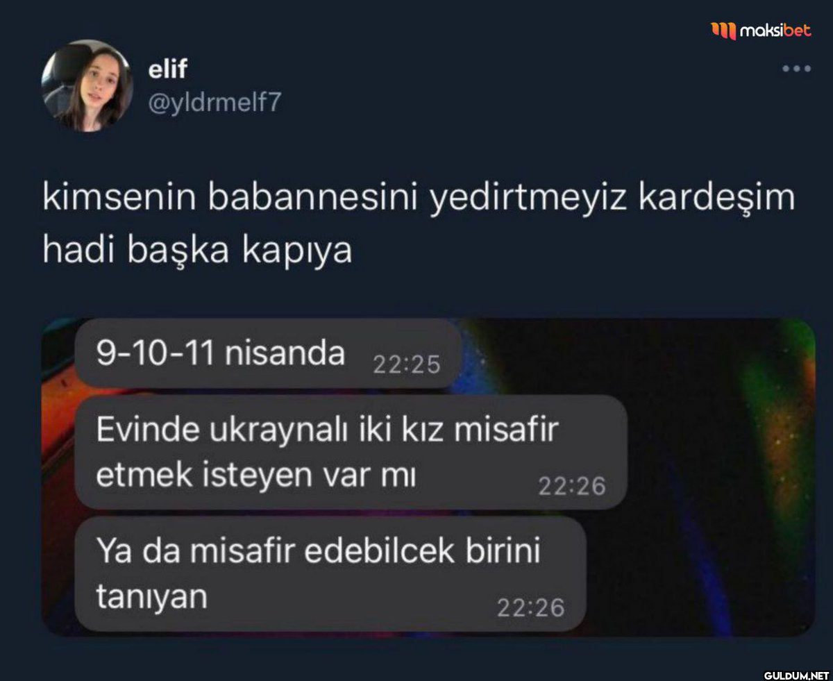 elif @yldrmelf7 kimsenin...