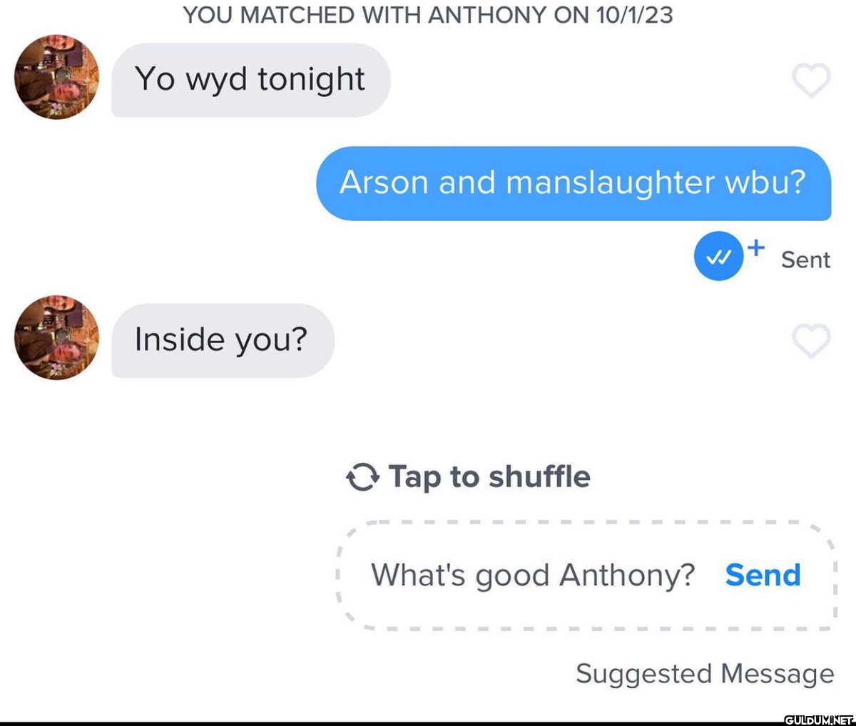 YOU MATCHED WITH ANTHONY...
