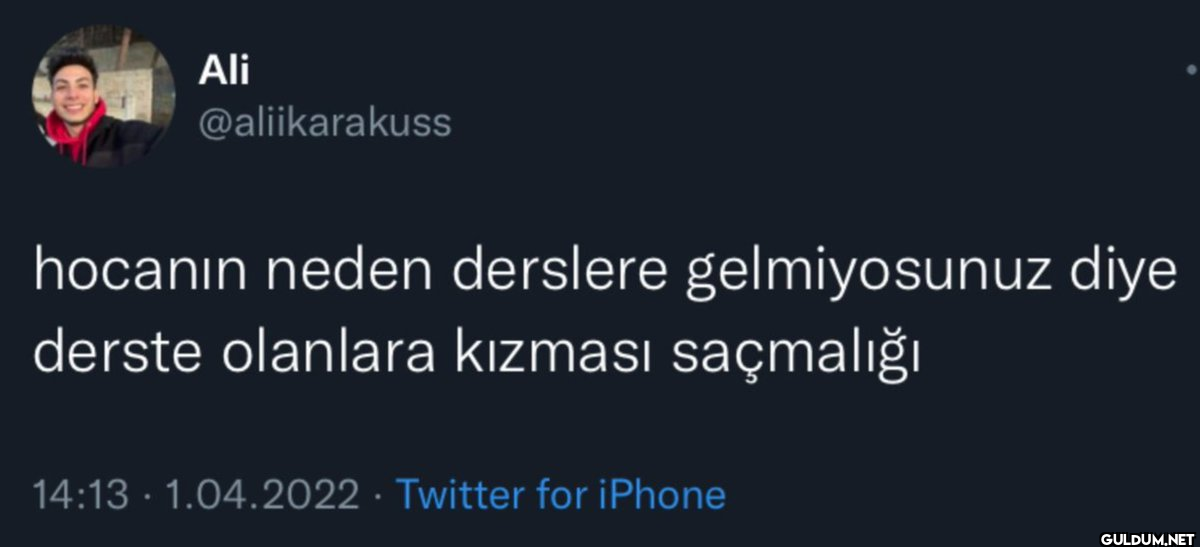 Ali @aliikarakuss hocanın...