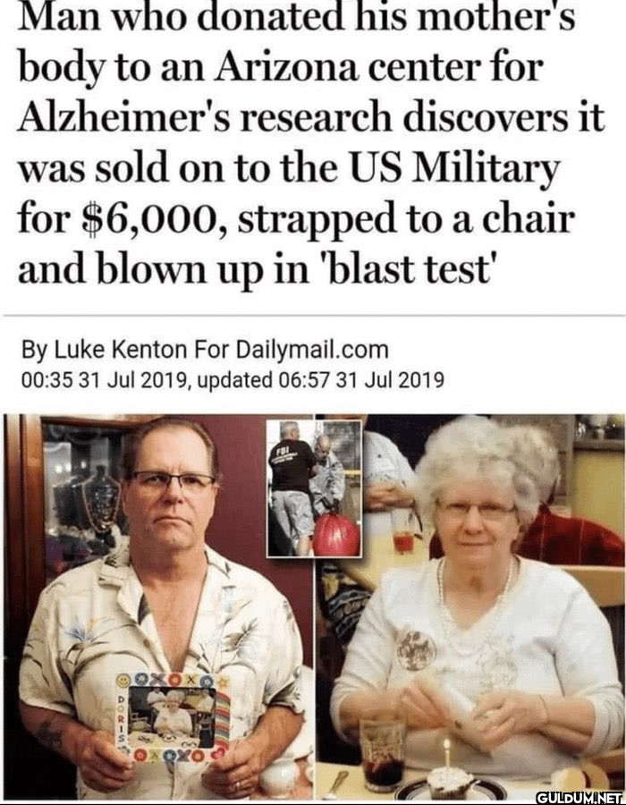 Man who donated his...
