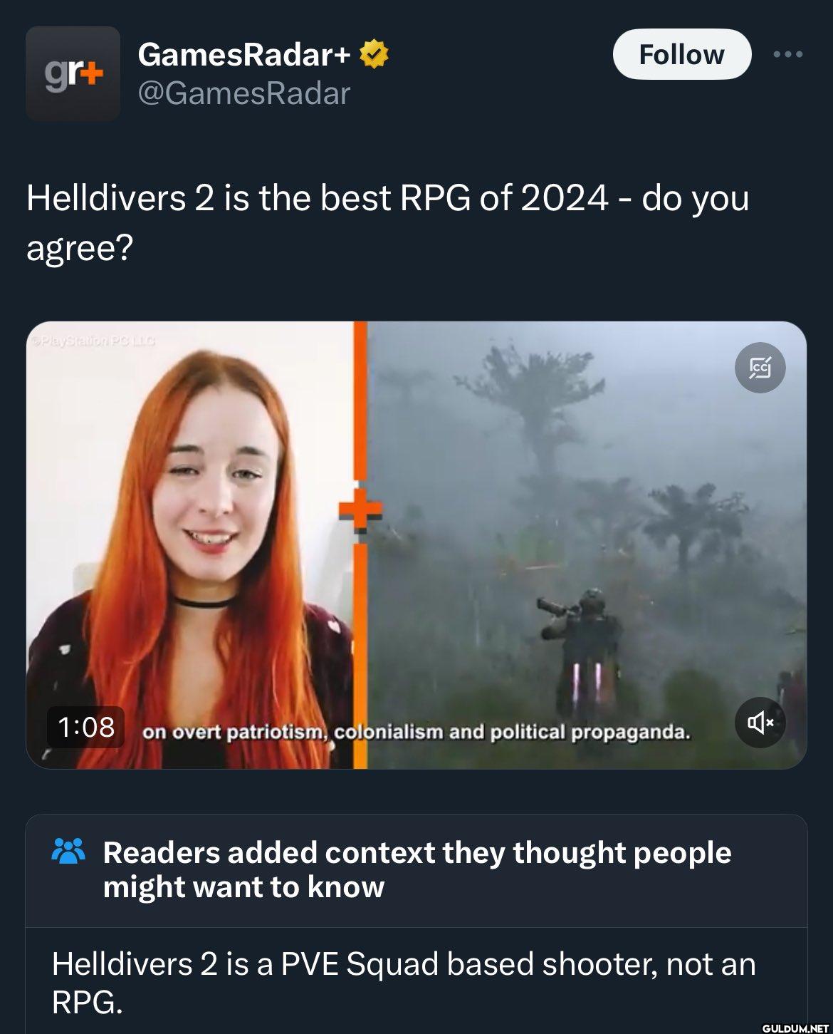 Follow Helldivers 2 is the...