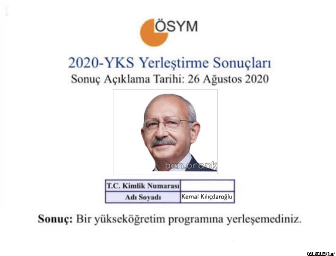 ÖSYM 2020-YKS Yerleştirme...