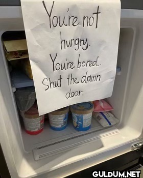 You're not hungry. You're...