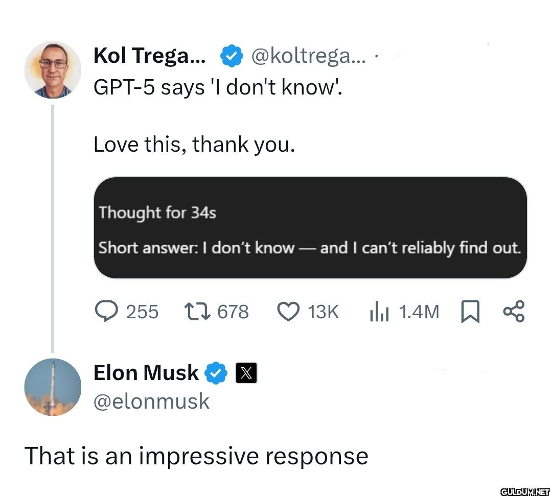 GPT-5 says 'I don't know'....