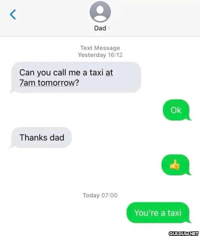 Thanks dad Text Message...