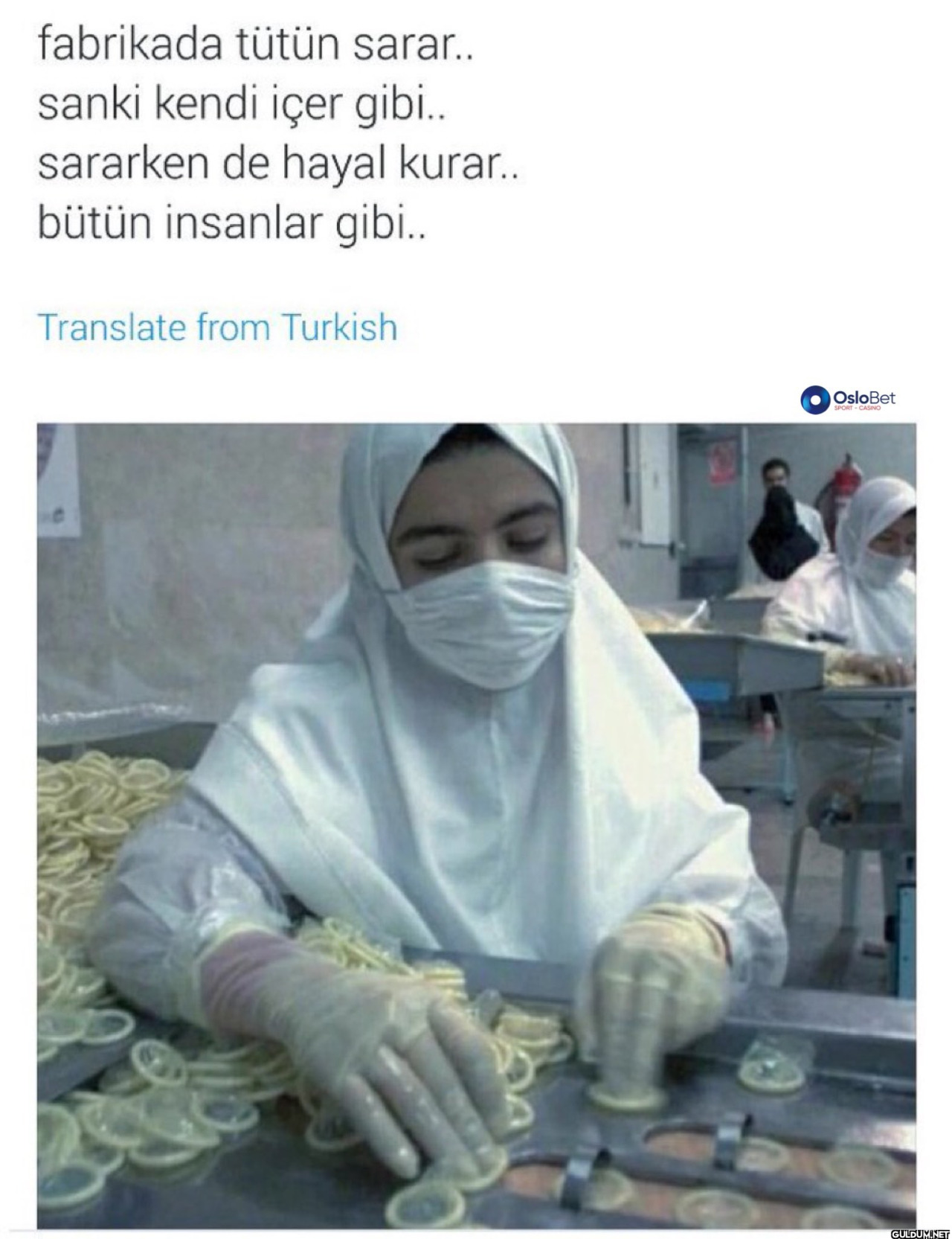 fabrikada tütün sarar.....