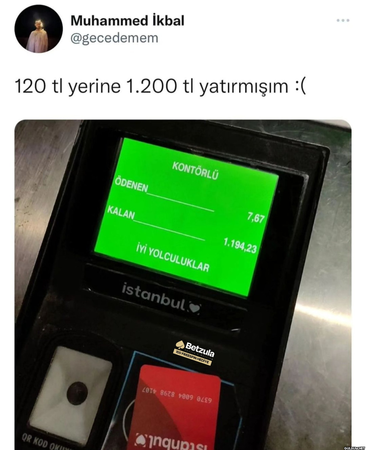 Yatıracak 1200 liran...