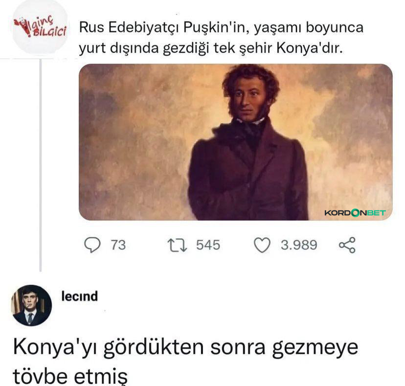 ging aici Rus Edebiyatçı...