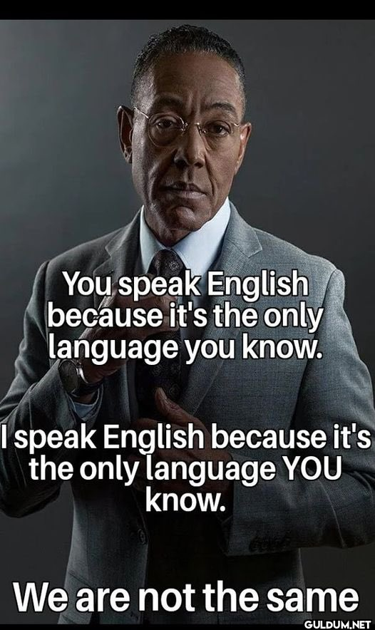 You speak English because...