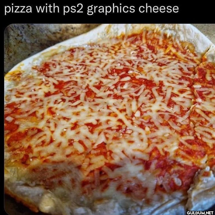 pizza with ps2 graphics cheese