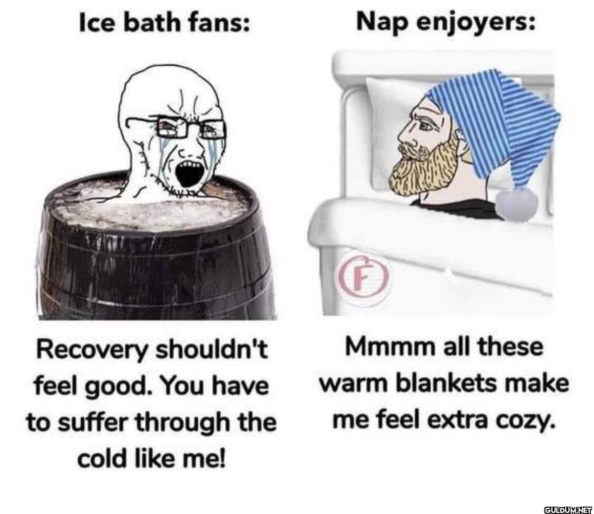 Ice bath fans: Recovery...