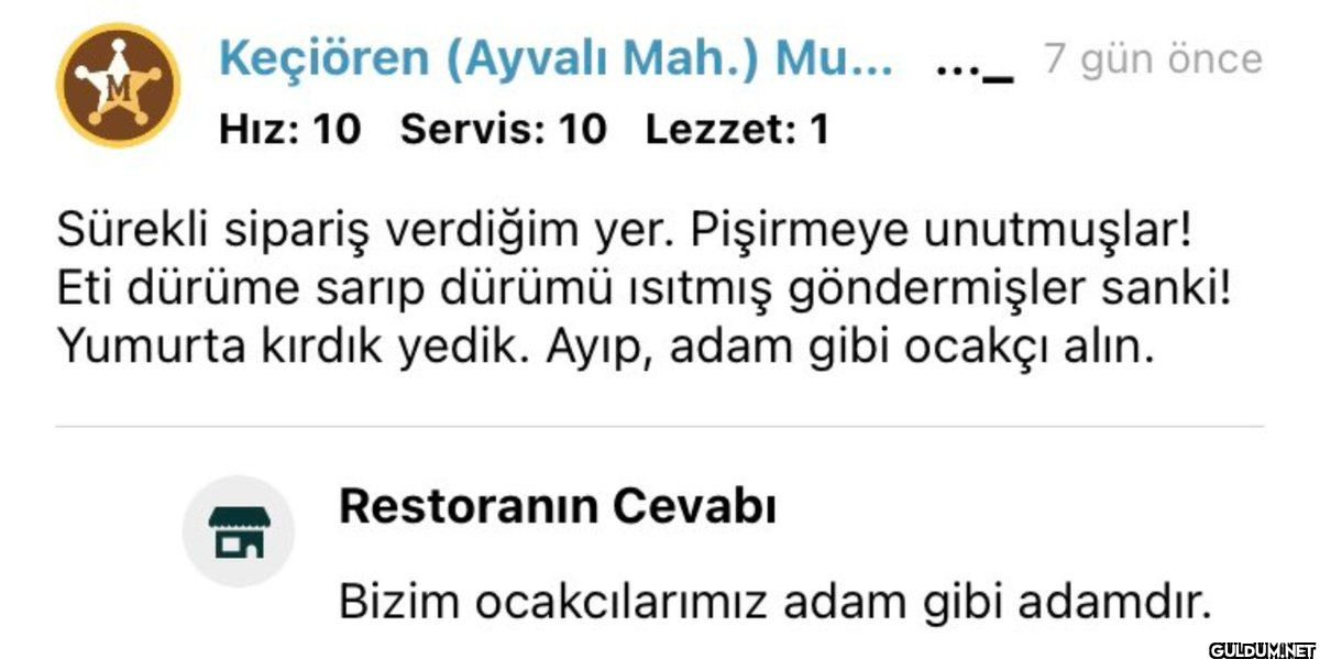 ocakçısının adamlığına laf...