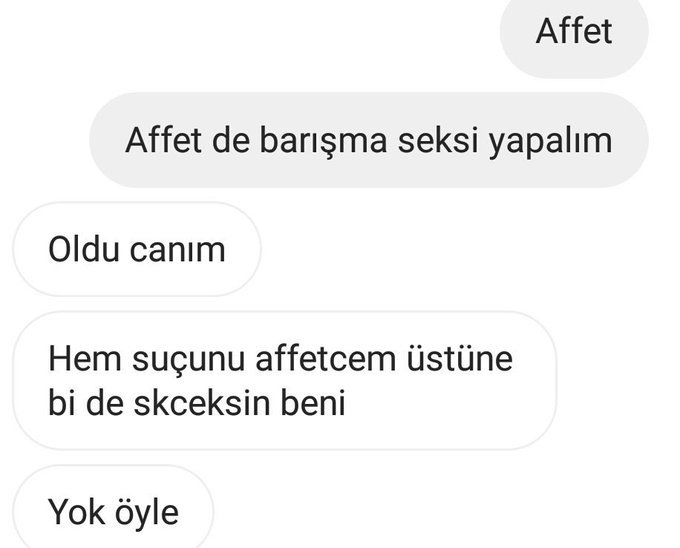 Affet de barışma seksi...