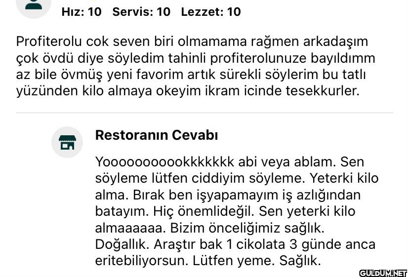 Hız: 10 Servis: 10 Lezzet:...