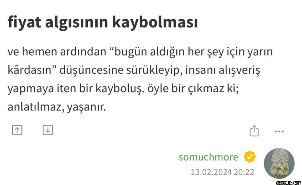 fiyat algısının kaybolması...