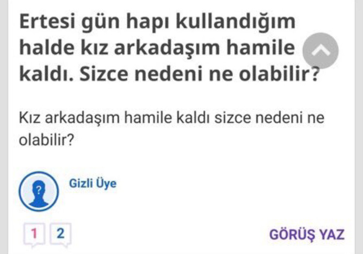 Ertesi gün hapı...