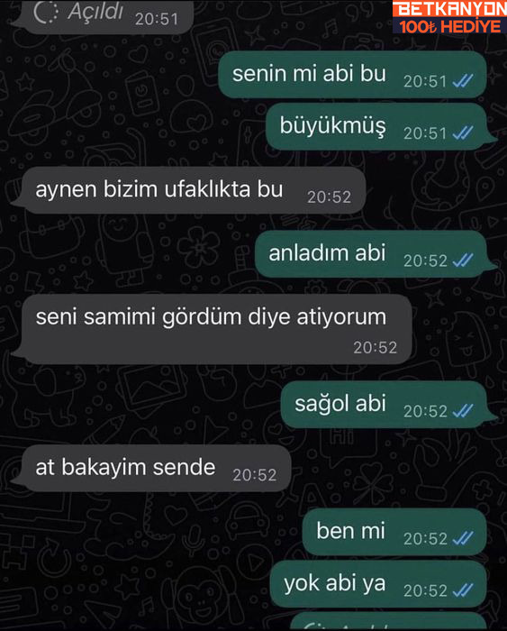 CAçıldı 20:51 99 senin mi...