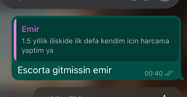 Emir 1.5 yillik iliskide...