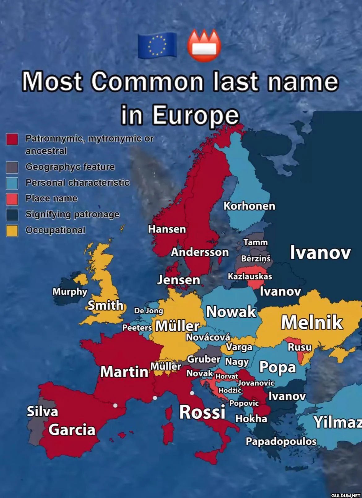 Most common last name in...