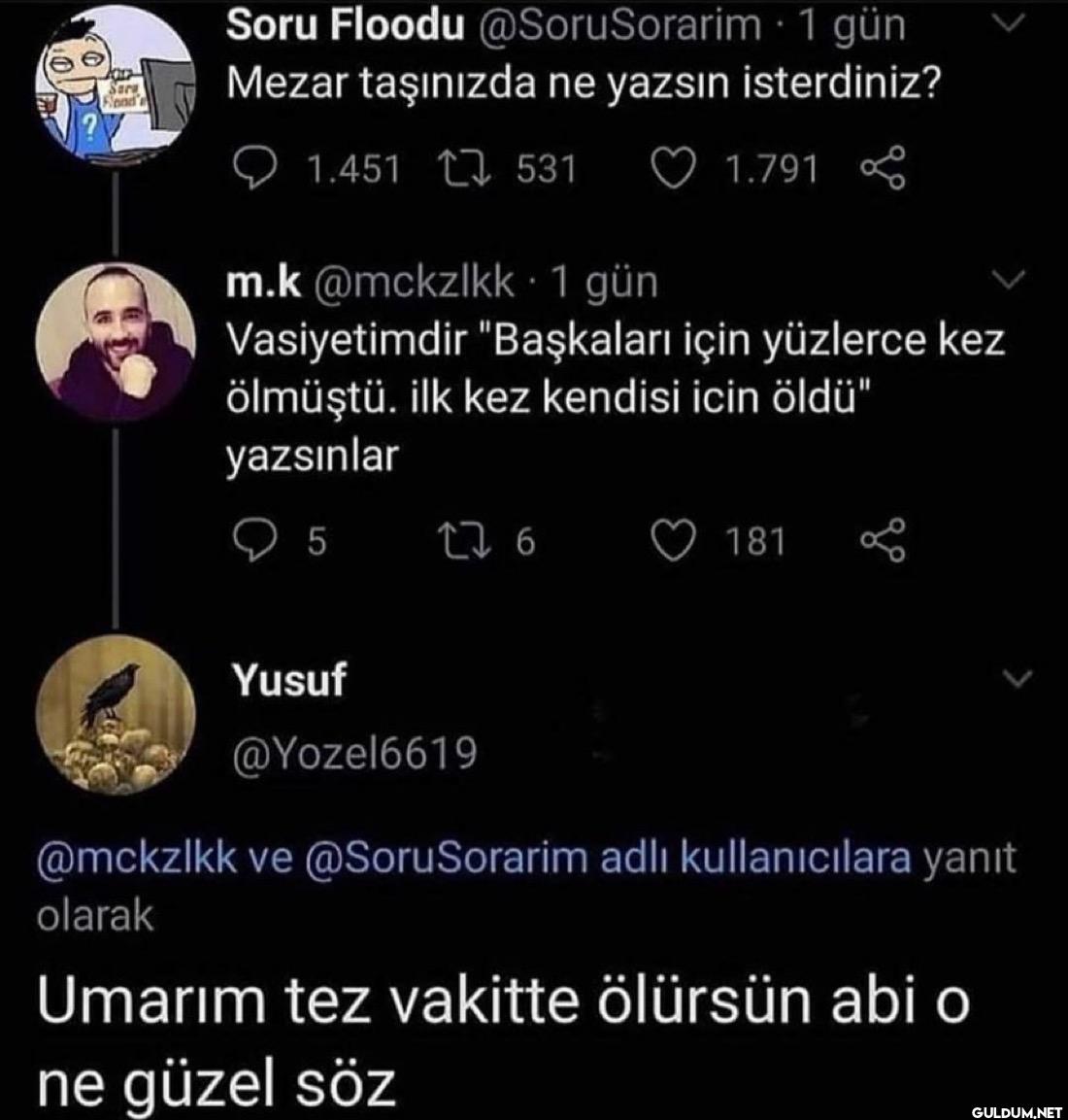 Sorarim 1 gün Mezar...