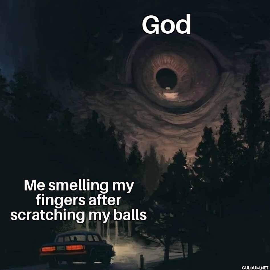 Me smelling my fingers...