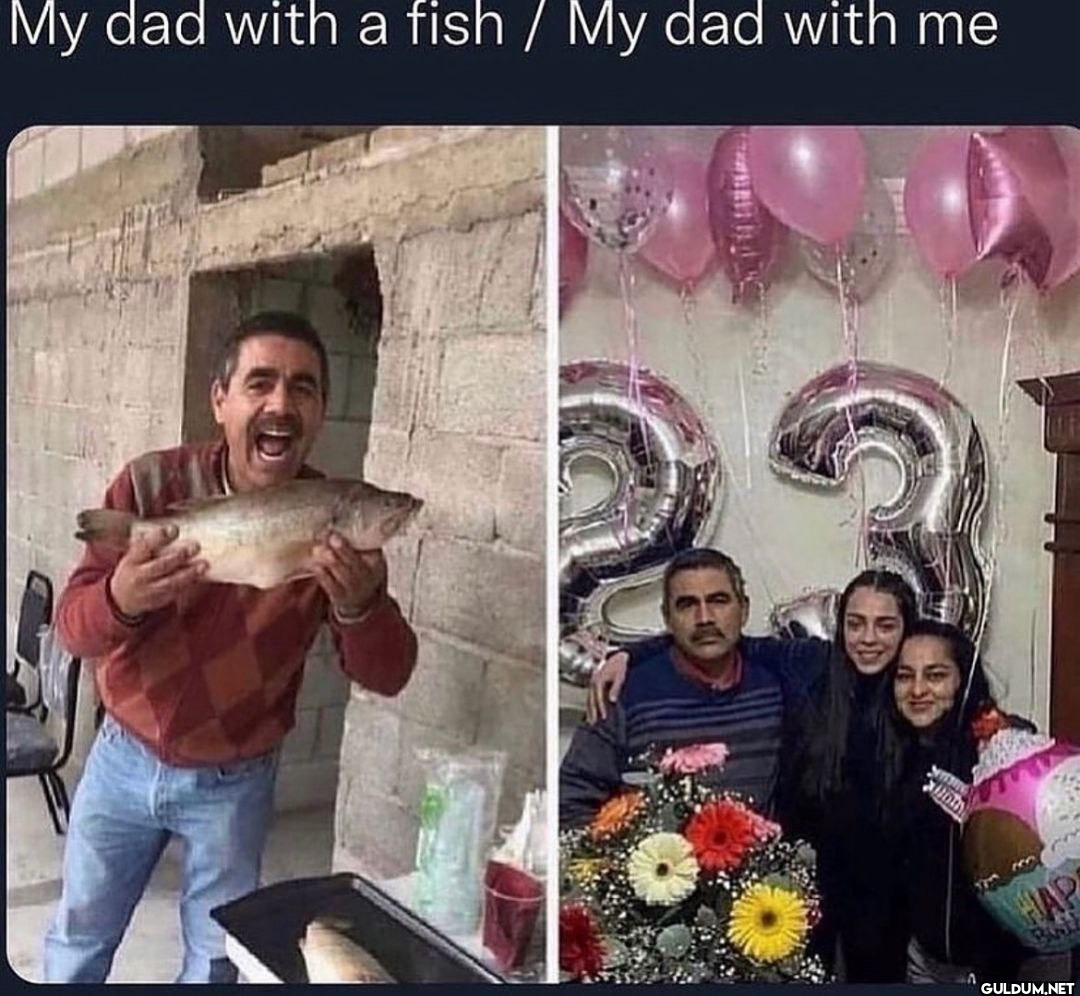 My dad with a fish / My dad with me