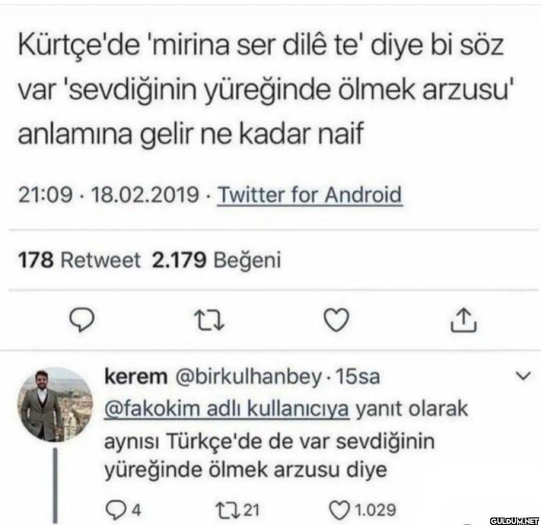 Kürtçe'de 'mirina ser dilê...